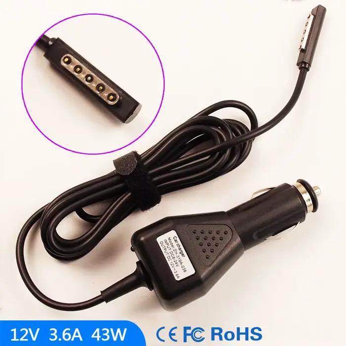 Câble adaptateur secteur pour voiture, chargeur à languette, 12V, 3 snapCar, Surface Pro 1 Pro 2 10.