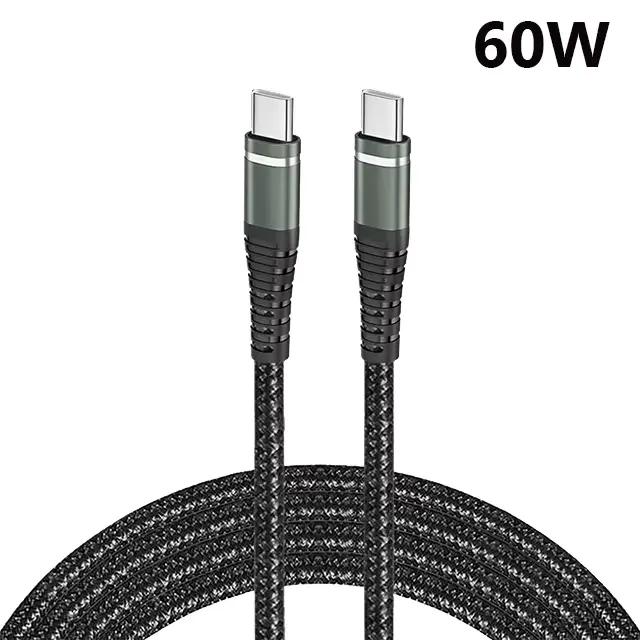 Câble USB-C vers USB-C 100W à charge rapide pour Macbook, iPad, iPhone 17, Samsung, Xiaomi, Switch –