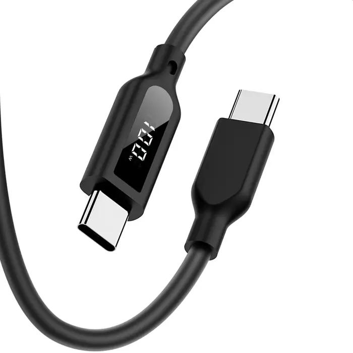Lemorele 100W câble USB C avec affichage numérique fil en Silicone souple charge rapide pour iPhone 