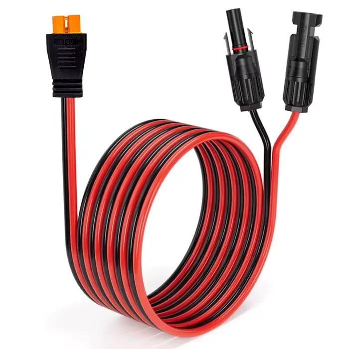 Câble d'extension de 2 mètres avec connecteur femelle XT60i pour panneaux solaires, compatible avec 