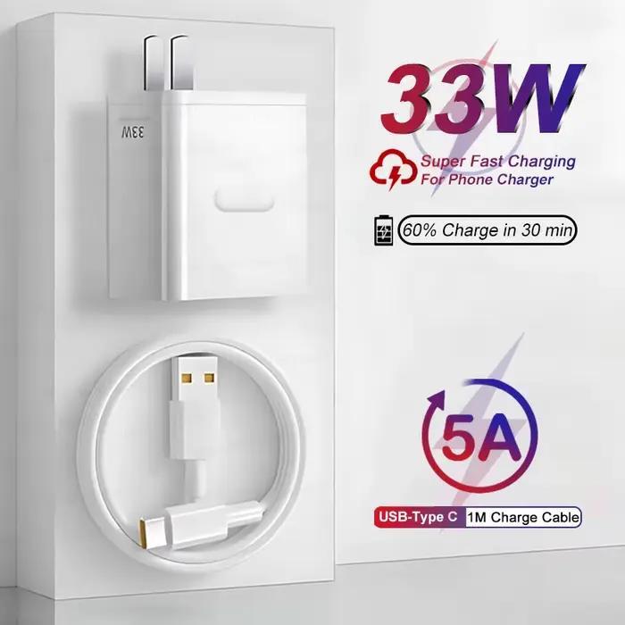 Chargeur de téléphone PD 33W Supervooc, Charge rapide, pour Xiaomi OPPO OnePlus realme USB Turbo, ad