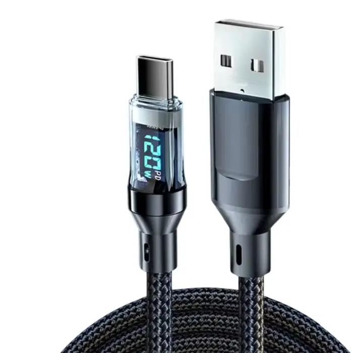 NNBILI Câble de charge super rapide pour téléphone 120W A-C et C-C avec écran LED, non compatible Xi