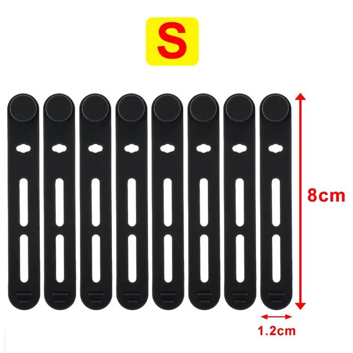 Attaches de câble en silicone souple, élastiques et réglables, organisateurs de cordons, enrouleurs 