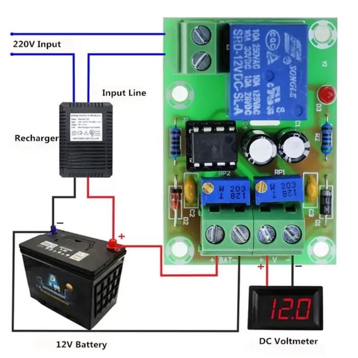 Panneau de commande de charge de la batterie 12V XH-M601 la puissance de charge intelligente du char