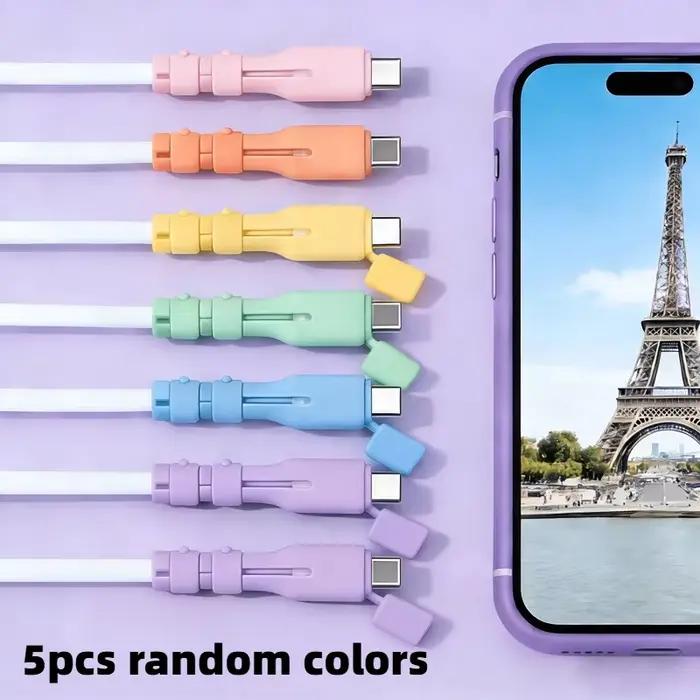 Protecteurs de câbles USB-C, gaines anti-casse adaptées aux smartphones, tablettes, compatibles avec