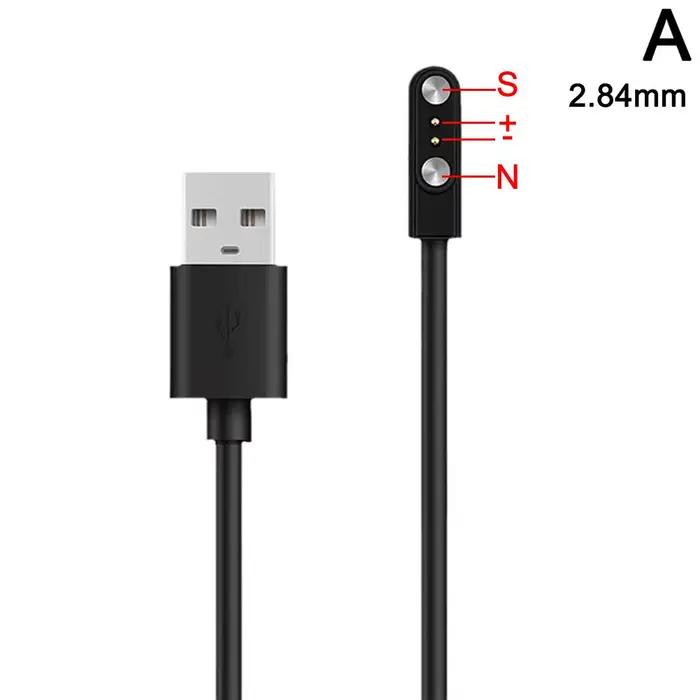 Câble de Charge magnétique pour montre intelligente, pour 2 broches, Distances 2.84/4/7.62mm, noir, 