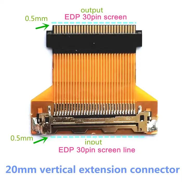 Câble convertisseur EDP pour écran LCD, connecteur d'extension verticale, 30 broches, 40 broches, 0.
