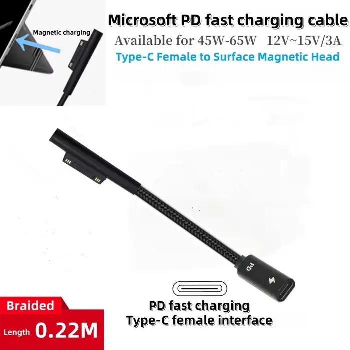 USB-C (type-c) à l'interface magnétique de surface pour Microsoft Surface Pro série, livre, ordinate