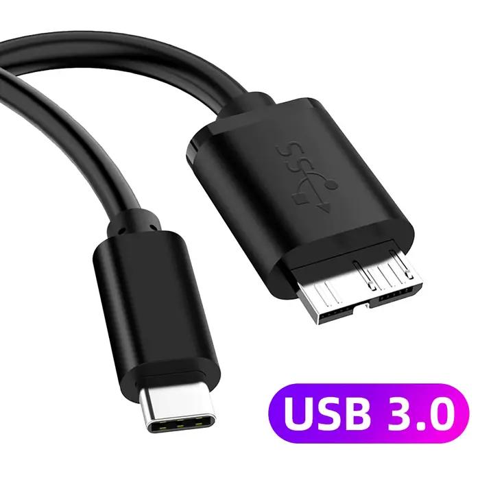Câble USB Type C 3.1 vers Micro B 3.0, pour Samsung Descriptions 3 S5, 2.5 pouces, pour Disque Dur, 