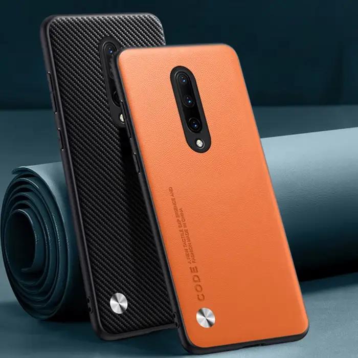 Étui de luxe en cuir PU pour OnePlus 7 8 7T Pro, Coque arrière de Protection en Silicone pour OnePlu
