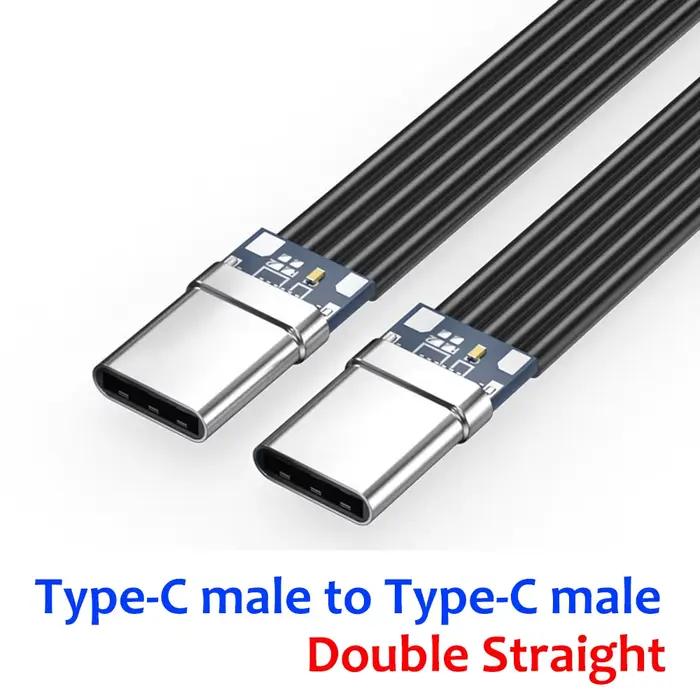 Câble plat Flexible USB 3.1 type-c 40K 60Hz type-c mâle à mâle/femelle données coude en forme de L A