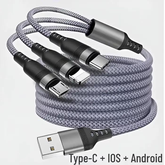 Câble de charge multi-prise 4 en 1, câble de charge USB à charge rapide pour téléphones/tablettes de