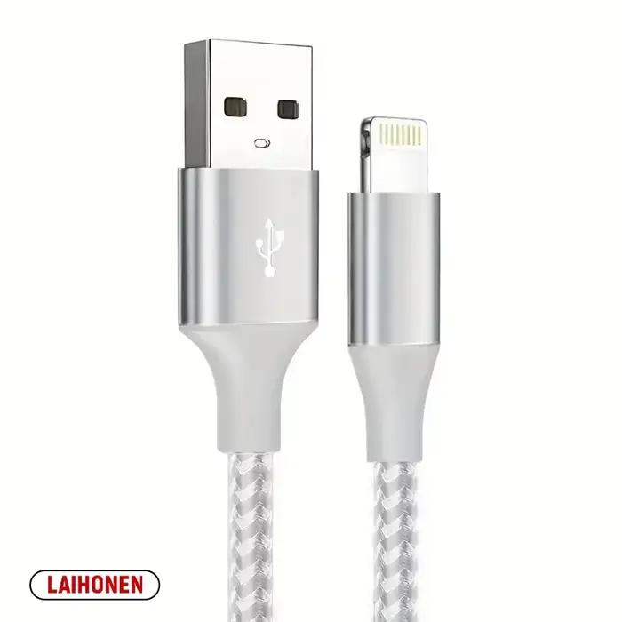 LAIHONEN Nylon tressé USB A vers Lightning MFi certifié 1m 2m 3m câble pour iPhone 11 12 13 14 Pro X
