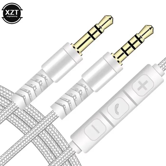 Câble Audio de 1.2m, 3.5mm à Jack 3.5mm, ligne de haut-parleur Aux mâle à mâle avec micro vers contr