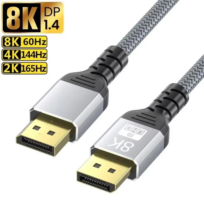 Câble DisplayPort 1.4 câble 8K DP 1.4 8K @ 60Hz 4K @ 144Hz câble de port d'affichage haute vitesse t