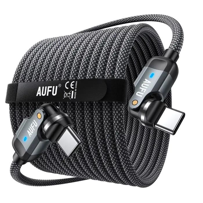Câble AUFU USB C 60W 3A câble de charge rapide câble USB C à Type C pour iPhone 16 15 Pro Max Samsun