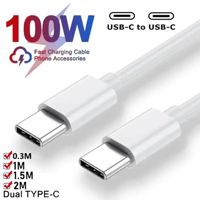 Câble USB-C vers USB-C 100W PD à charge rapide pour iPhone 15 17 Pro Max Huawei Mate 60 Xiaomi Samsu