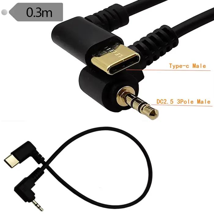 Câble Audio vers USB C 3.5mm et 2.5mm, angle de 90 degrés, USB type-c à 2.5 3.5mm, coude mâle AUX, c