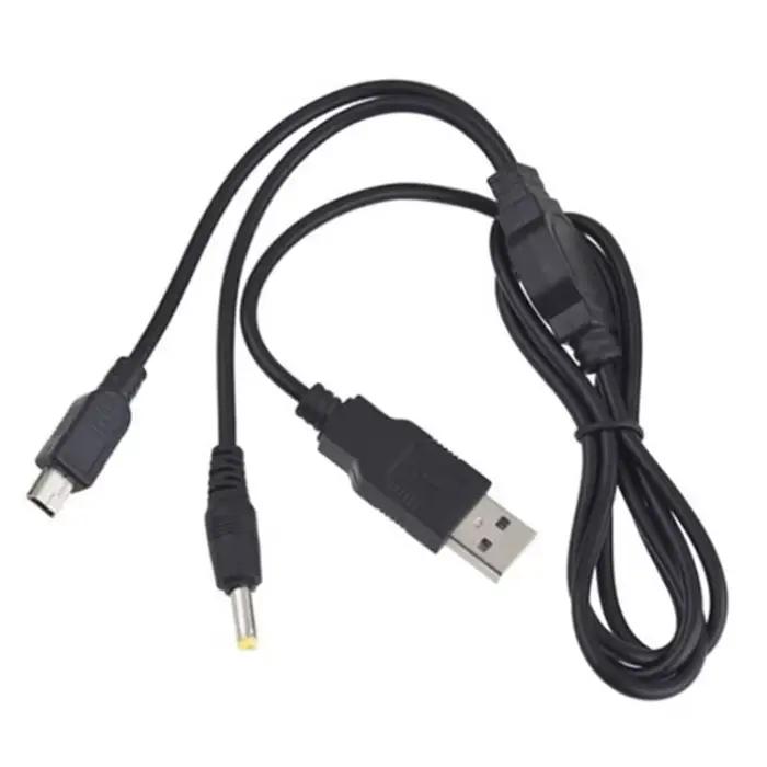 Câble de chargeur USB 2 en 1 pour PSP 1000, 2000, 3000, transfert de données, alimentation pour Sony