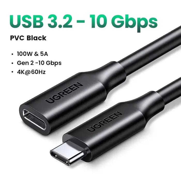 UGREEN – câble d'extension USB type-c mâle vers femelle, cordon Thunderbolt 3 pour Nintendo Switch, 