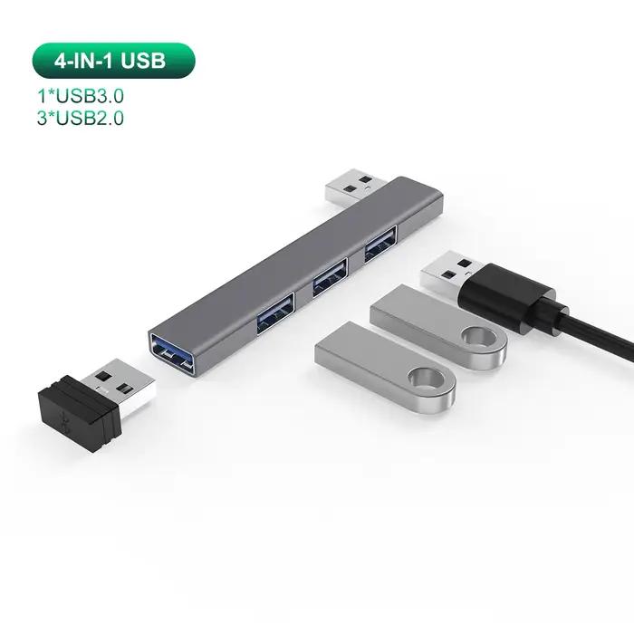 HUB USB C 4 en 1 3.0 PD 60W Type C 3.1, répartiteur USB multi-ports, adaptateur OTG, HUB USB pour Xi