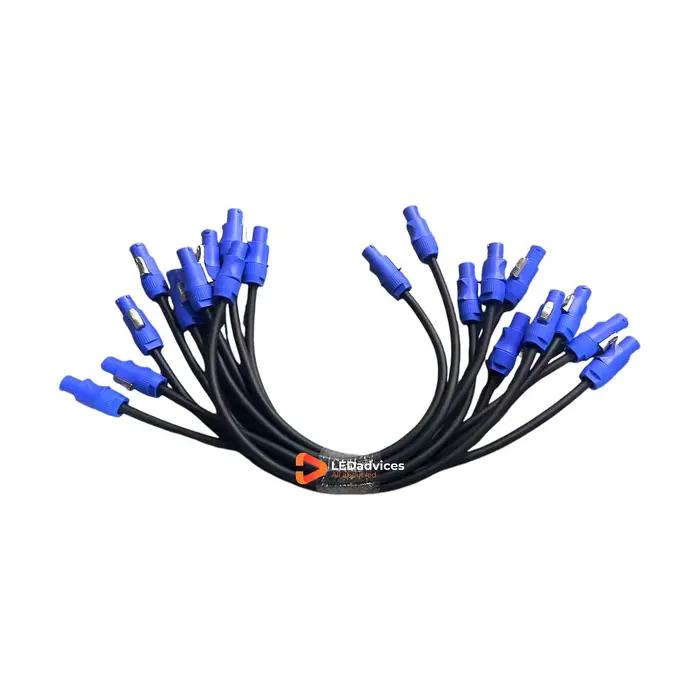 Câble d'alimentation pour écran Led, 80mm, 120mm, 110-240V, 14awg, câble Powercon en cuivre, pour in