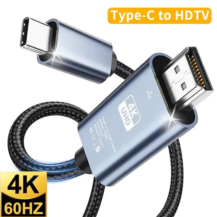 Câble USB C vers HDMI 4K 60Hz, adaptateur de Type C vers HDMI, câble convertisseur pour TV MacBook P
