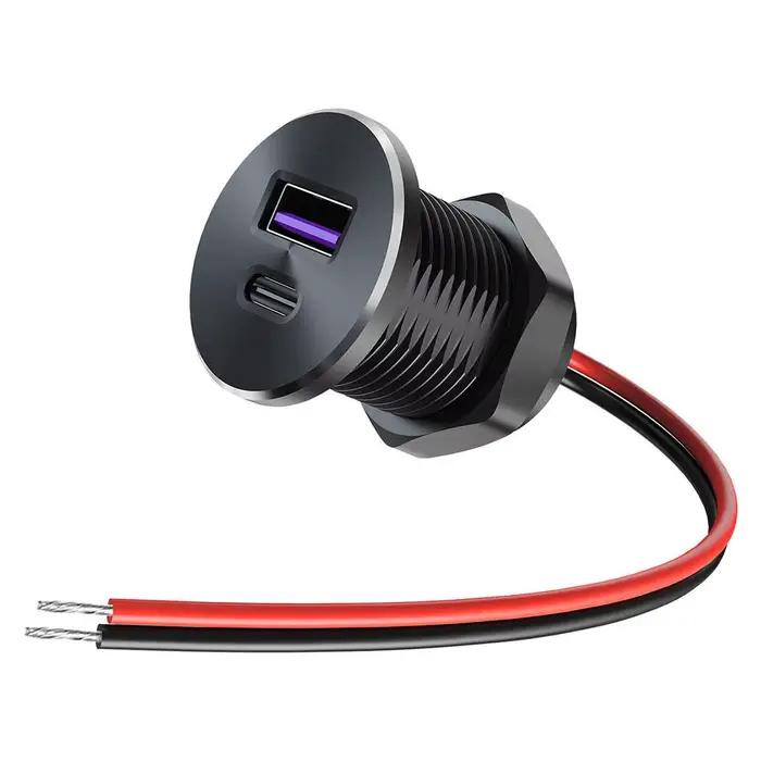 Prise de chargeur USB 30 W PD3.0 et QC3.0 |   Chargeur rapide RV entièrement en aluminium 12 V/24 V 
