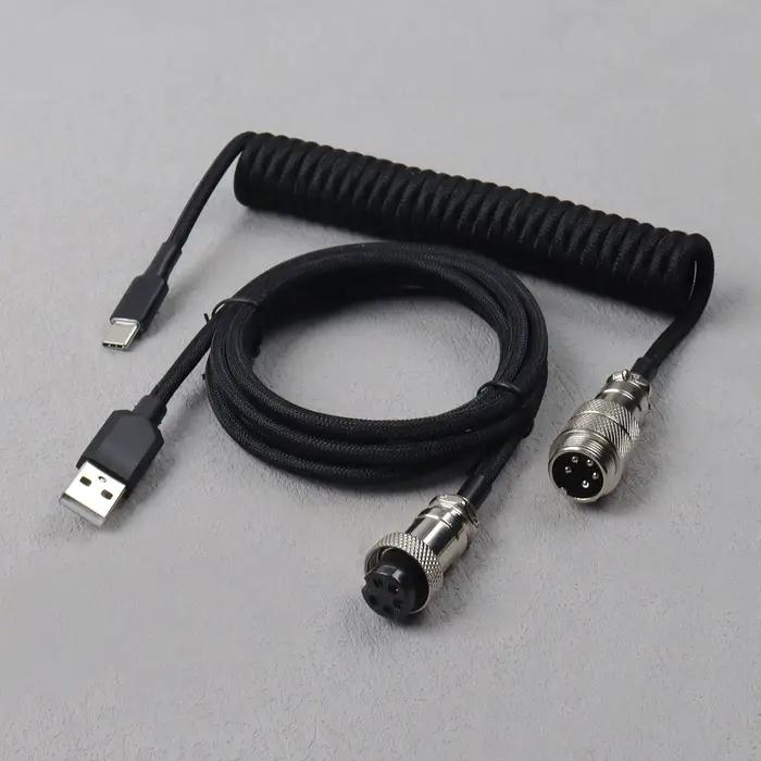 Câble enroulé pour clavier USB Type C, câble pour clavier mécanique à double gaine, pour clavier de 