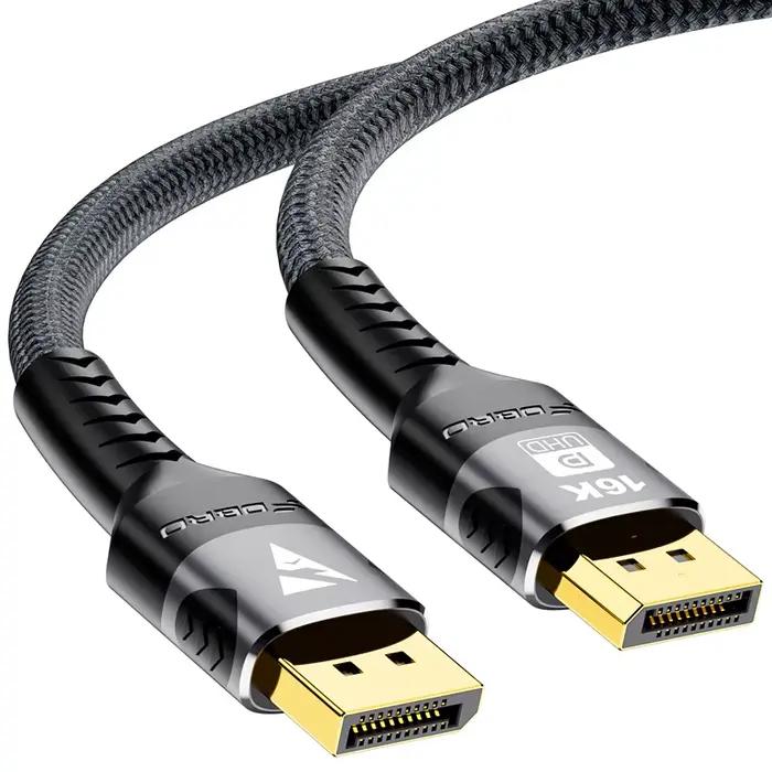 16K DP 2.1 8K @ 120Hz 4K @ 240Hz 32Gbps HDR vidéo Audio Displayport câble Port d'affichage pour ordi