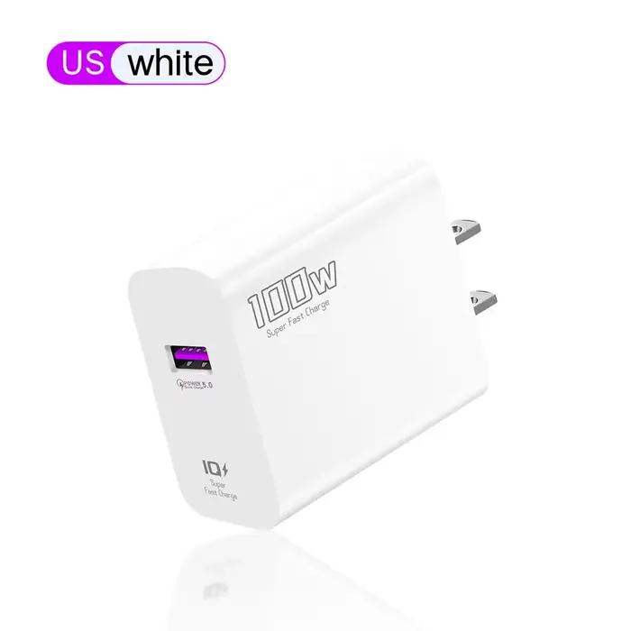 Elough 100W EU/UK/US adaptateur de Charge rapide USB C + USB A Super Charge téléphone portable pour 