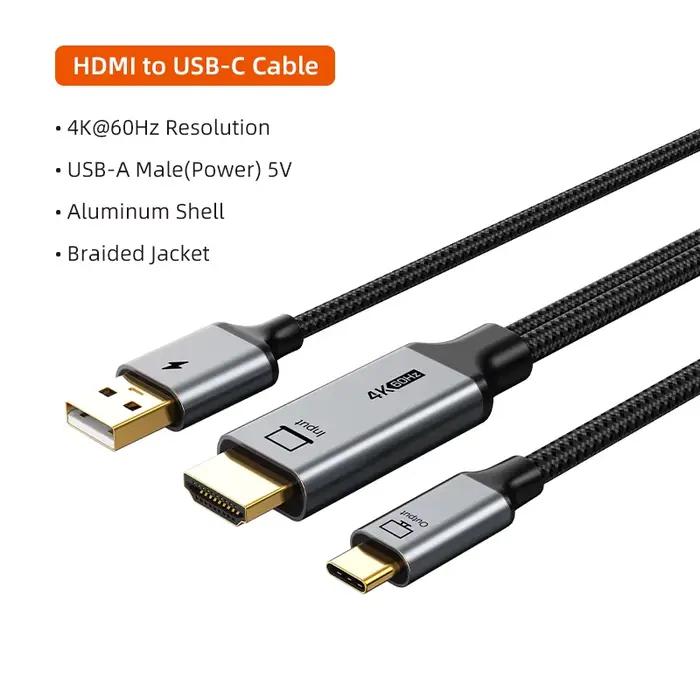 CABLETIME Câble HDMI actif 4K60Hz vers USB-C avec alimentation USB pour console de jeu Nintendo Swit