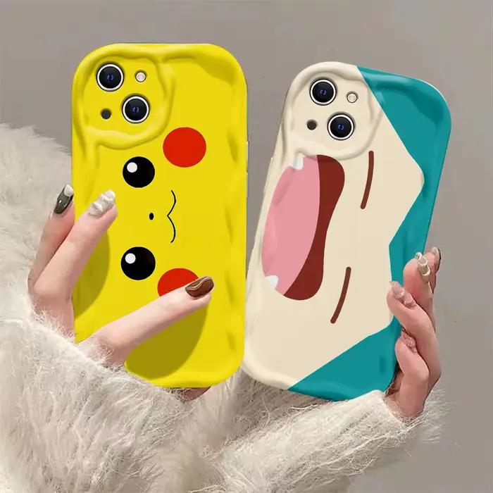 Nouvelle personnalité Pokémons mignon 3D vague étui pour iPhone 16 15 14 13 12 11 Pro Max Mini X XR 