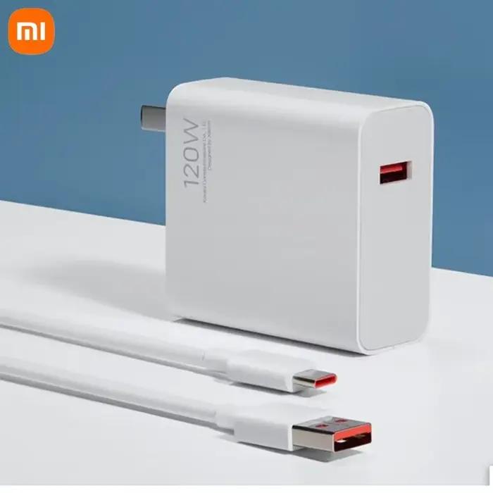 Chargeur Xiaomi 120W, adaptateur EU, charge rapide 6A, câble de données Type C pour Xiaomi 12, 12S, 