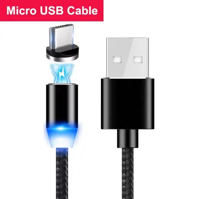 Câble magnétique de Type C Micro USB, Charge rapide, pour téléphone portable, compatible avec Xiaomi