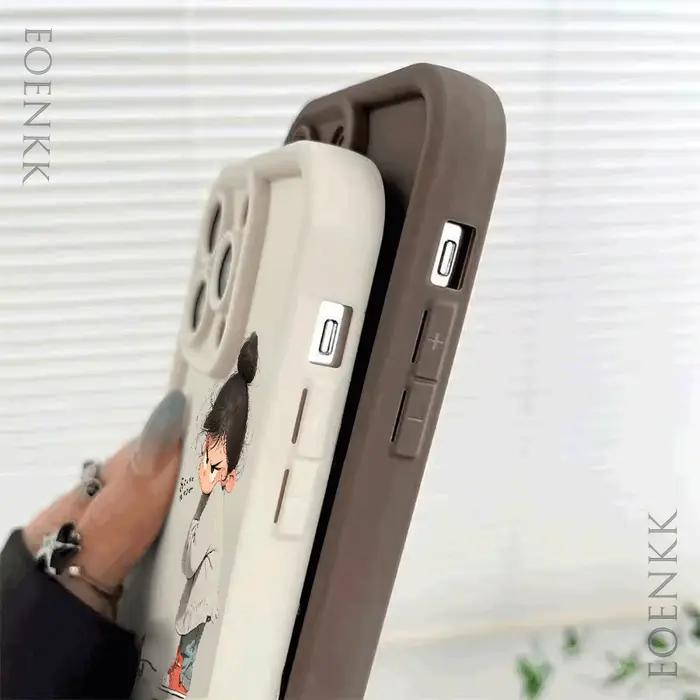 Coque de protection antichoc pour fille, étui souple tendance pour iPhone 16 15 Pro Max 14 13 12 11 