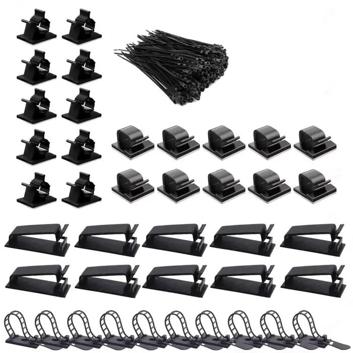140 pièces ensemble d'organisateurs de câbles gestion des câbles support d'attaches de câble Clips d