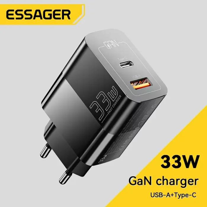 Essager-Chargeur USB Type-C, Charge Rapide PD, GaN, 33W, iPhone 14 13 12 11 Pro Max XS 8 P iPad Pro 