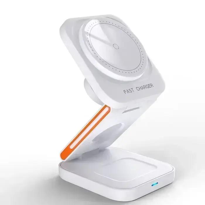 Station de charge sans fil multifonction 3-en-1 à charge rapide pour iPhone 12-17 Pro, Apple Watch, 