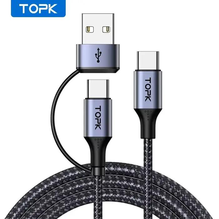 TOPK 60W PD Chargeur Rapide Câble USB C à USB Type C Câble pour MacBook Pro USB C PD Câble Charge Ra
