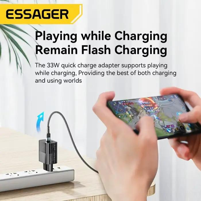 Essager-Chargeur USB Type-C, Charge Rapide PD, GaN, 33W, iPhone 14 13 12 11 Pro Max XS 8 P iPad Pro 