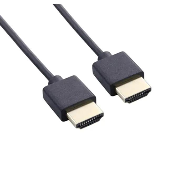 Câble mâle hdmicable ultra fin vers mini micro mâle compatible HD, super doux, câble fin OD 3.0, 2k 