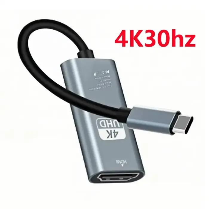 Adaptateur 4K 60Hz Type C vers HDMI, USB 3.1, câble convertisseur HDTV pour iPhone 15, convertisseur