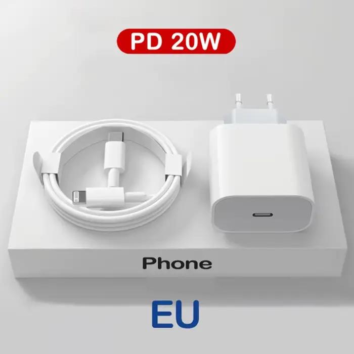 Chargeur PD 20W Charge rapide USB C pour iPhone 15 14 13 Pro Max Mini X XS Charge rapide Type C câbl