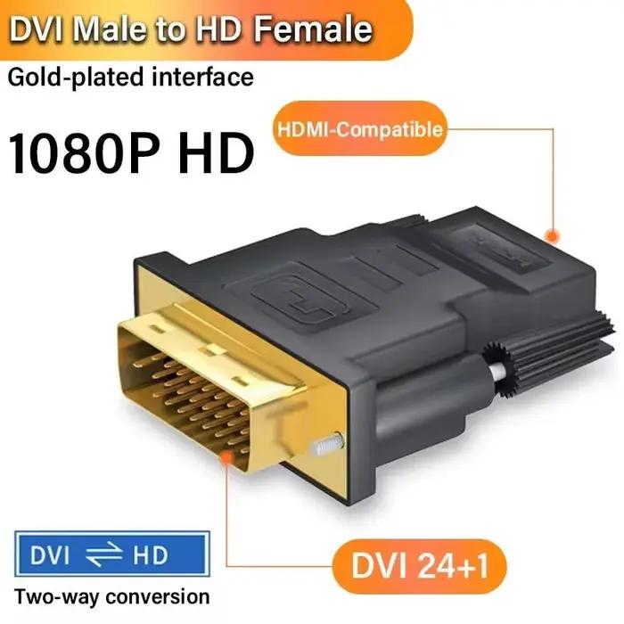 Adaptateur DVI 24+1 vers HDTV, câble bidirectionnel HDTV vers DVI, coupleur, convertisseur de câble 