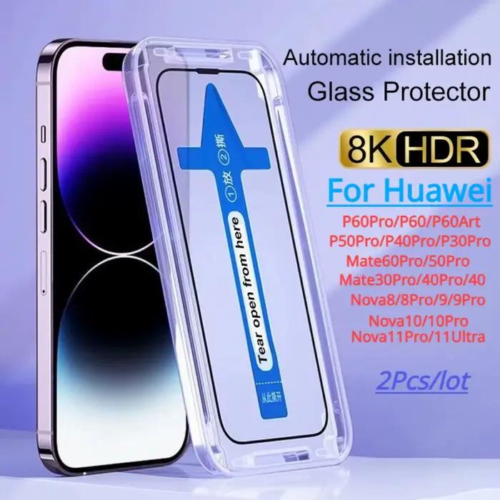 Protecteur d'écran pour Huawei P30 P40 P50 P60 Pro, 2 pièces, verre trempé Mate 60 50 40 30 Nova 8 9