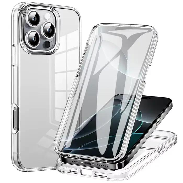 Coque de téléphone complète en Silicone, 360, pour iPhone 17 16 15 14 13 12 11 Pro Max X XS XR 7 8 S