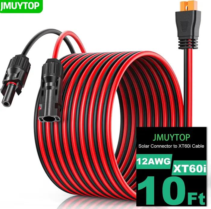 JMUYTOP pour centrale électrique Portable EcoFlow XT60i câble d'extension 12AWG 118 pouces/3M câble 