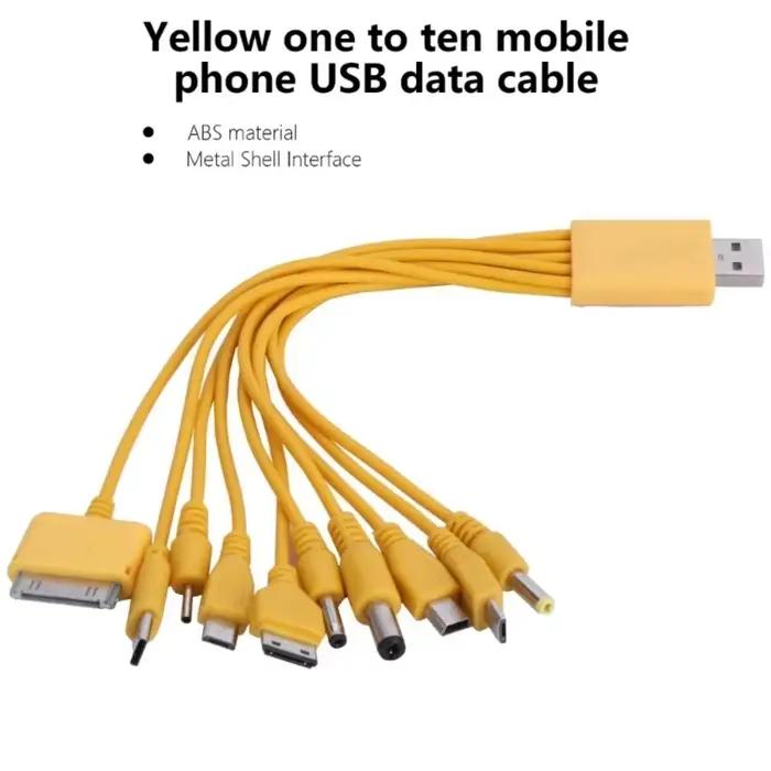NNBILI 10 en 1 câble de chargement de téléphone USB multifonction cordon