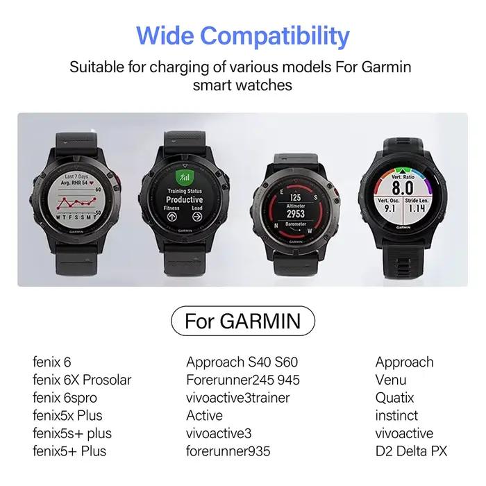 Chargeur de montre USB C compatible avec Garmin Fenix 7 7X Pro 6 6X 5 5S 5X
